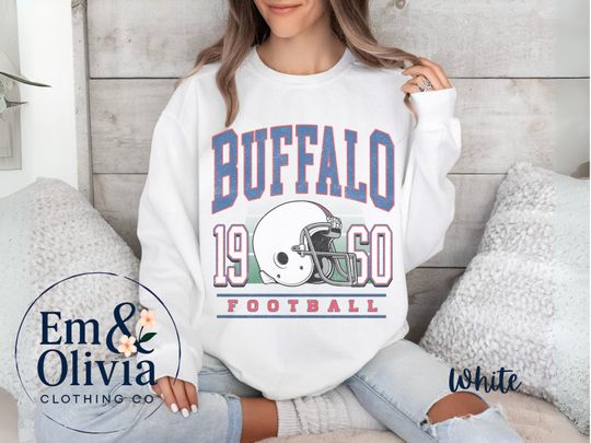 Discover Vintage Buffalo Football Sweatshirt: Comfort Colors Fleece Crewneck