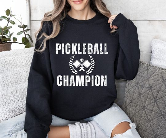 Discover Pickleball Champion Sweatshirt: Unisex Cotton-Blend Crewneck