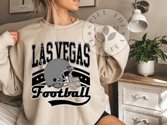 Discover Las Vegas Football Sweatshirt, Womens Football, Vintage Sweatshirt, Vegas Football, Game Day Sweatshirt, Vintage Sweatshirt, Distressed