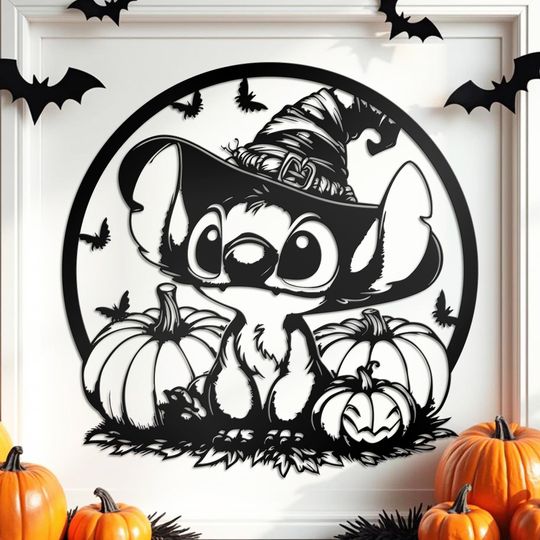 Halloween Metal Sign: Spooky Ohana Decor