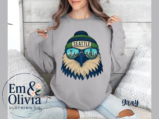 Seattle Seahawks Fleece Sweatshirt, Game Day Fan Gift