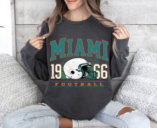 Discover Vintage Miami Football Sweatshirt, Game Day Fan Gift