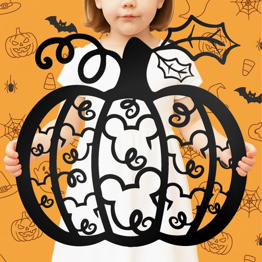 Discover Mickey Halloween Pumpkin Door Sign Disney Inspired Pumpkin Porch Decor Mickey Mouse Wall Art Fall Outdoor Metal Decor Housewarming Gifts