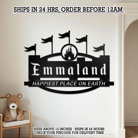 Custom Castle Name Sign: Disneyland Inspired Kids Room Decor