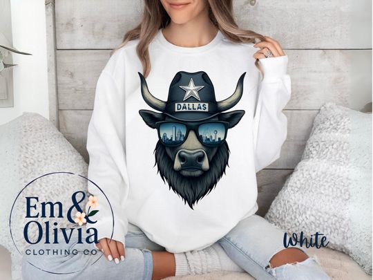 Discover Dallas Football Sweatshirt: Vintage Mascot Cowboys Design Comfort Colors Fleece Crewneck