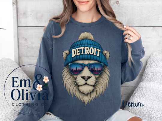 Detroit Football Sweatshirt, Game Day Fan Gift