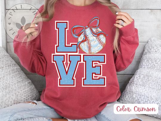 Discover Philly Baseball Sweatshirt: LOVE Design, Philadelphia Gift