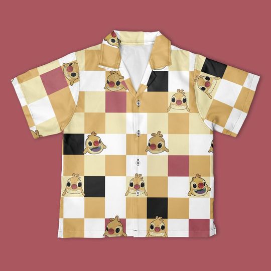 Disney Reuben Lilo & Stitch Checkerboard Hawaiian Shirt, Lilo and Stitch Shirt, Christmas Disney Trip Gift Shirt