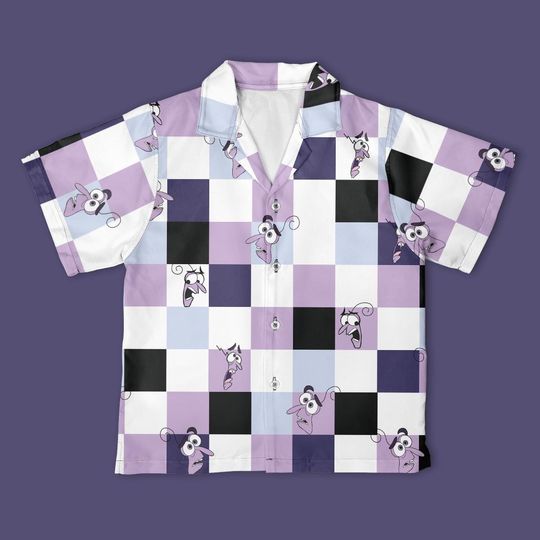 Disney Inside Out Fear Checkerboard Hawaiian Shirt, Inside Out Fear Shirt, Christmas Disney Trip Gift Shirt