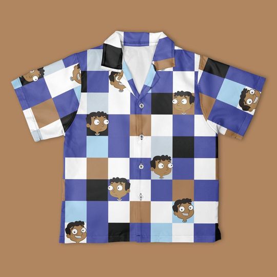 Disney Baljeet Tjinder Checkerboard Hawaiian Shirt, Phineas and Ferb Button Down Shirt, Disney Phineas and Ferb shirt