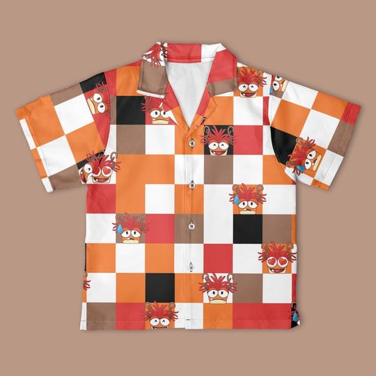 Discover Pepe the King Prawn Checkerboard Hawaiian Shirt, Pepe The Muppets Button Down Shirt, Disney The Muppet Show shirt
