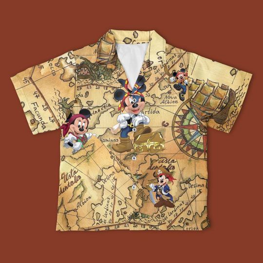 Discover Mickey Pirates of the Caribbean Button Up Shirt, Mickey Vintage Button Down Shirt, Mickey and Friends Disney Vacation Outfit