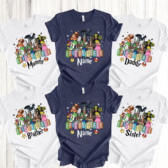 Discover Custom Epic Universe Family Trip Shirts, Matching Mario Tees, Epic Universe Matching Shirts, Epic Universe Family Shirt, Family Trip T-shirt