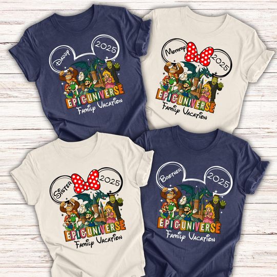 Discover Custom Epic Universe Family Trip Shirts: Matching Universal Studios Vacation Tees