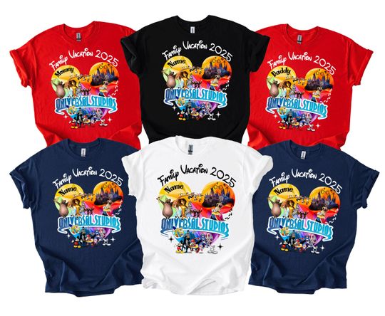 Custom Universal Studios Family Shirts, Matching Vacation Tees