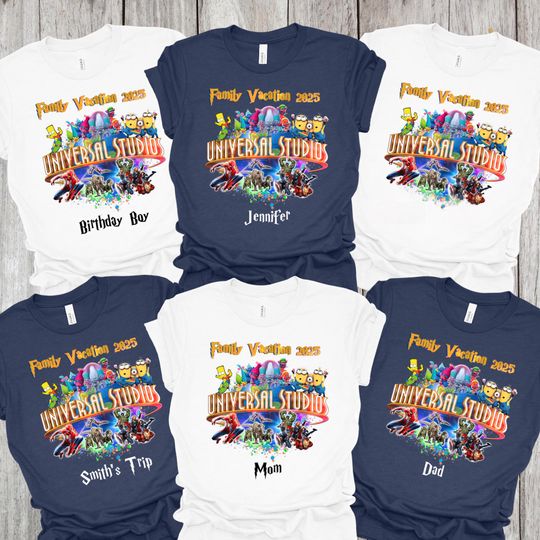 Custom Universal Studios Shirts 2025, Universal Studios Vacation Group Tee, Universal Studios Family Trip Shirt, Matching Family Shirts