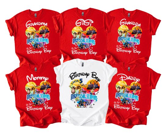Custom Universal Studios Family Birthday Shirts: Matching Vacation Tees