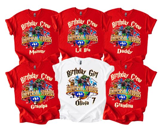 Discover Custom Universal Studios Family Shirts: Personalized Birthday Vacation Tees