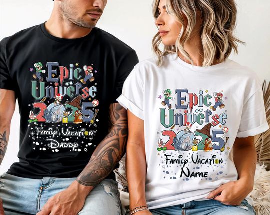 Custom Epic Family Trip Shirts: Matching Universal Studios Tees, Family Trip Shirts, Matching Mario Tees, Epic Universe Matching, Epic 3