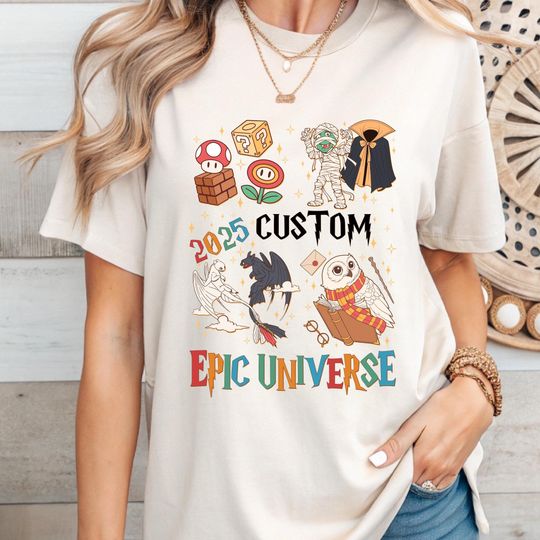 Discover Custom Epic Universe 2025 Shirt, Family Universe Epic Shirt, Universal Studios Shirt,Orlando Park Epic Universe Shirts,Disneyland Epic Shirt