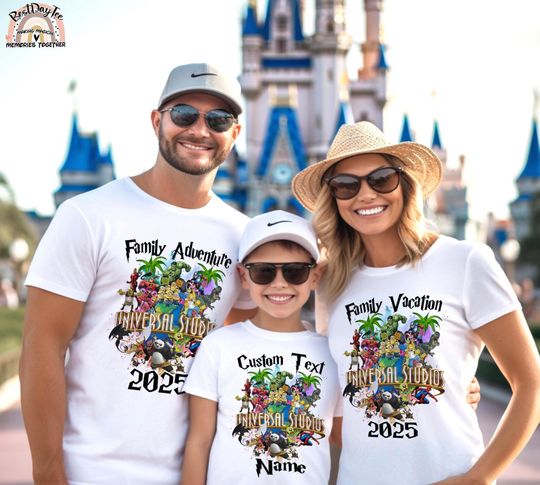 Discover Personalized Universal Studios Family Trip Shirt: Custom 2025 Birthday Squad Cotton Tee