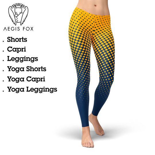 Discover Orange Polka Dot High Waist Leggings: Women's Workout Pants