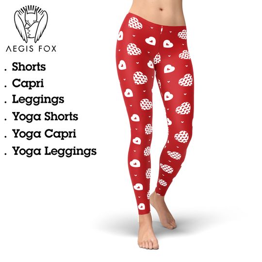 Discover Heart Print Leggings: Valentine's Day Activewear