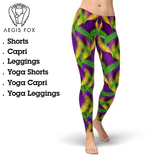 Discover Mardi Gras leggings, Natural palms leggings, Mardi Gras pants, Mardi Gras costume, Mardi Gras clothing, Mardi Gras gift, Mardi Gras party