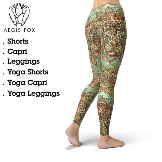 Discover Lion Mandala Yoga Leggings: Printed Workout Pants