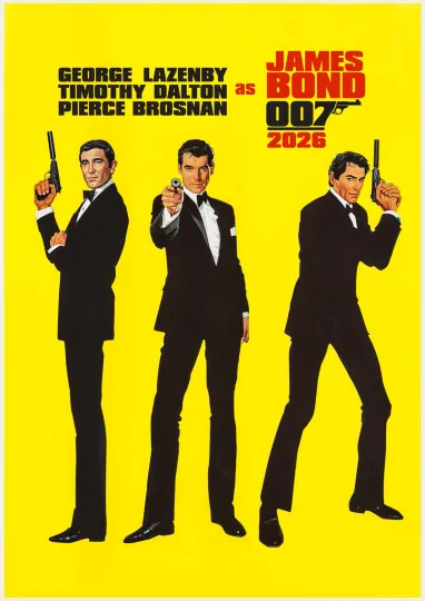 2026 JAMES BOND Vintage 007 Spy Action Movie Poster