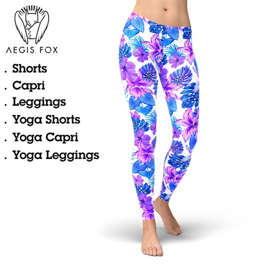 Discover Tropical Palm Leaves Yoga Leggings: Printed Activewear Tights