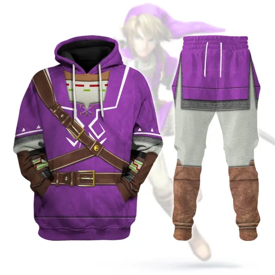 Discover Personalized Purple Link Attire Hoodie Sweatshirt Sweatpants Cosplay