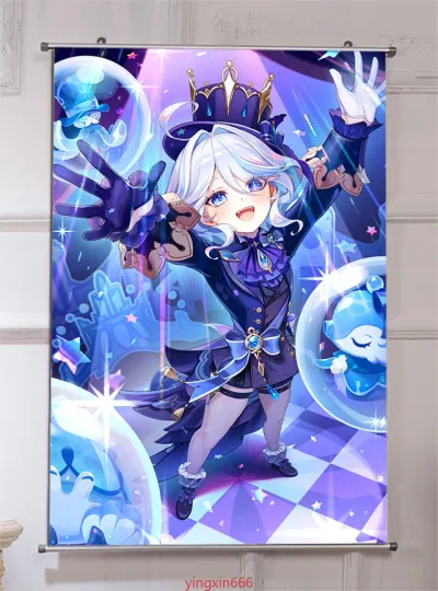 Furina Genshin Impact Anime Home Decor Poster Otaku Wall Scroll Gift