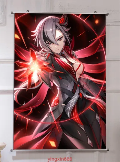 Genshin Impact Arlecchino Anime HD Poster Art Wall Scroll Decor Gift