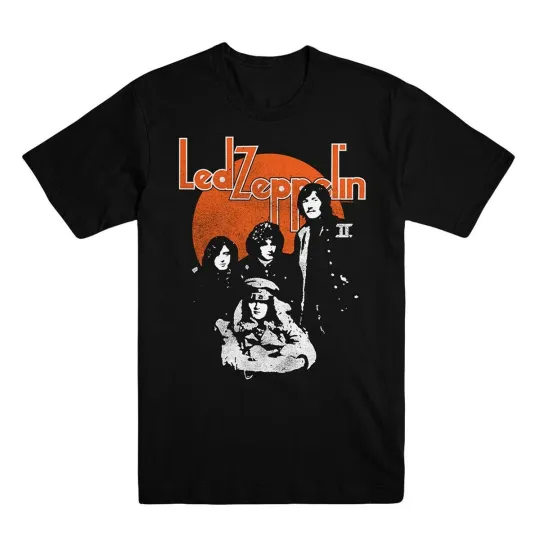 Discover LED ZPELIN Orange Circle Jimmy Page Black Men S-234XL T-shirt C071