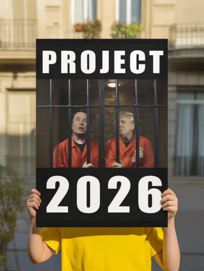 Discover Project 2026, Foam Board Protest Sign, Anti-Trump Resistance, Anti-Elon, Funny