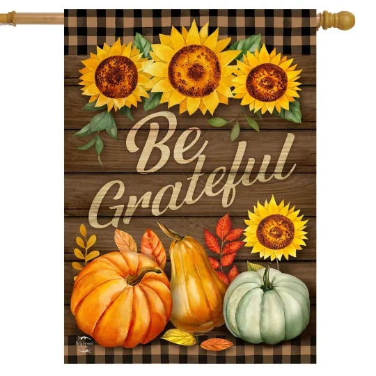 Discover Briarwood Lane Be Grateful Fall Double-Sided House Flag