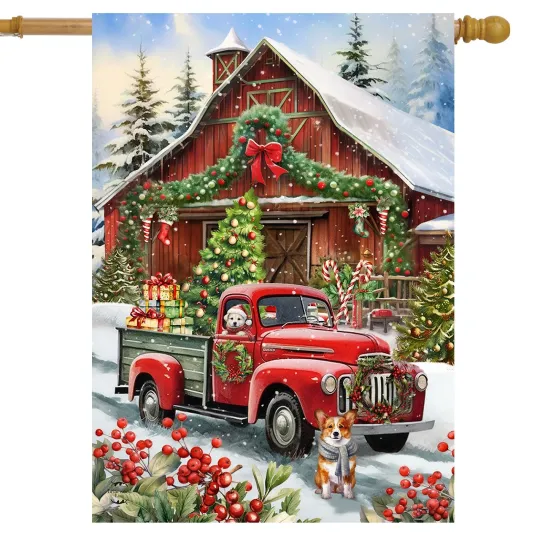 Discover Briarwood Lane Country Christmas House Flag