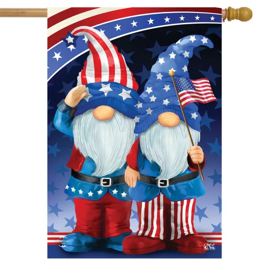 Discover Patriotic Gnomes House Flag 28" x 40" Briarwood Lane