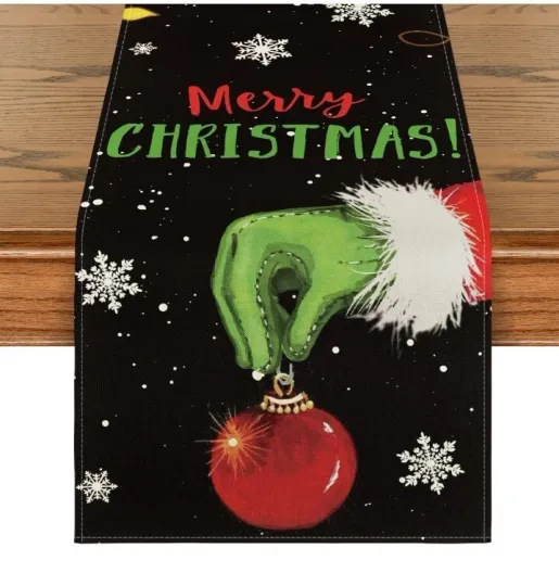 Discover Christmas funny character Merry Christmas Table Runner
