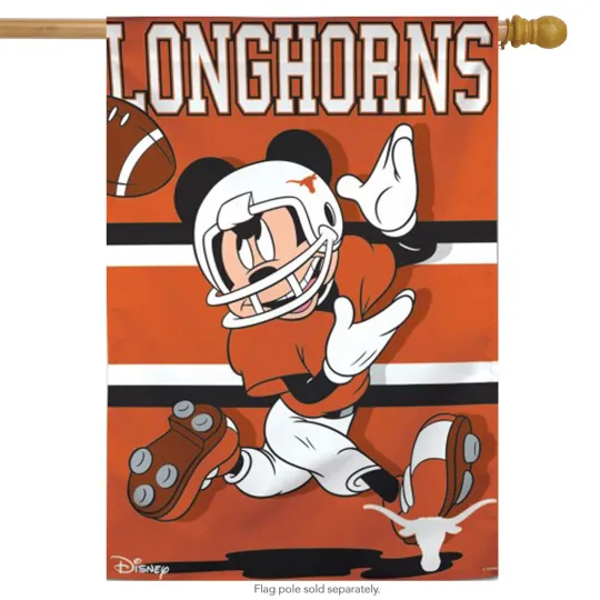 Discover Texas Longhorns NCAA Mickey Mouse House Flag Licensed 28" x 40"