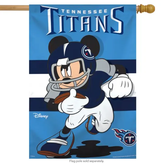 Discover Tennessee Titans football Mickey Mouse Football House Flag Licensed 28" x 40"