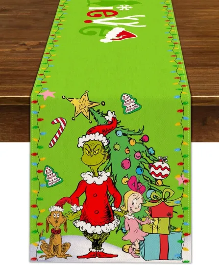 Discover Christmas Decorations Whoville Santa funny character Max Believe Table Runner 13" X 72"