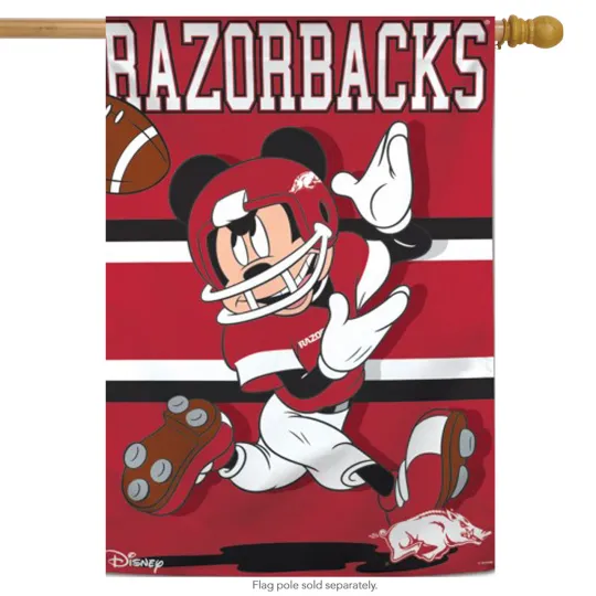 University of Arkansas Razorbacks Mickey Mouse House Flag