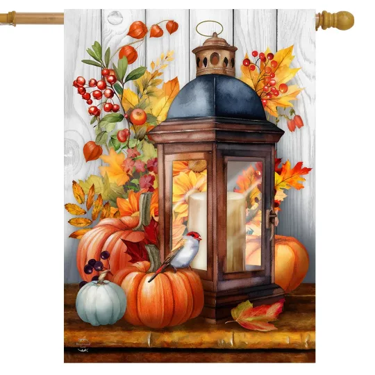 Discover Briarwood Lane Autumn Lantern House Flag