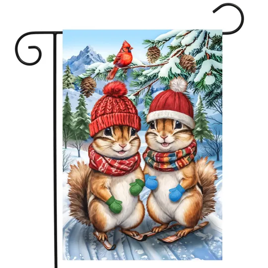 Discover Briarwood Lane Winter Chipmunks Garden Flag