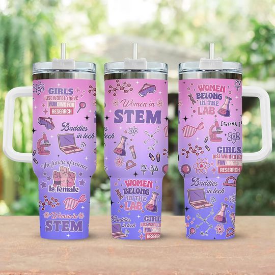 Discover Steminist Drinkware Tumbler, Women in Stem Water Tumbler, Sytem Student Gift, Gift for Women in Science, Technology Stainless Tumbler
