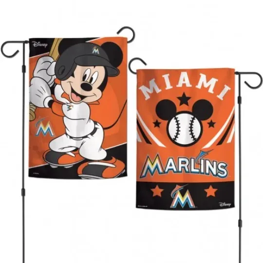 Miami Marlins 2-Sided Mickey Mouse Garden Flag