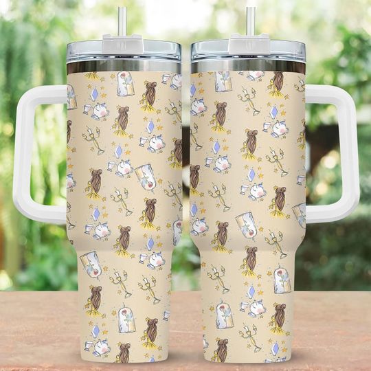 Belle Princess 40oz Tumbler, Disney Princess Drinkware Tumbler, Beauty And The Beast Stainless Tumbler, Disneyland Trip