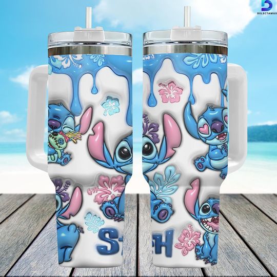 Disney Stitch 40oz Tumbler, Lilo And Stitch Drinkware Tumbler, Stitch Cup, Cute Stitch Stainless Tumbler, Disneyland Trip Steel Tumbler